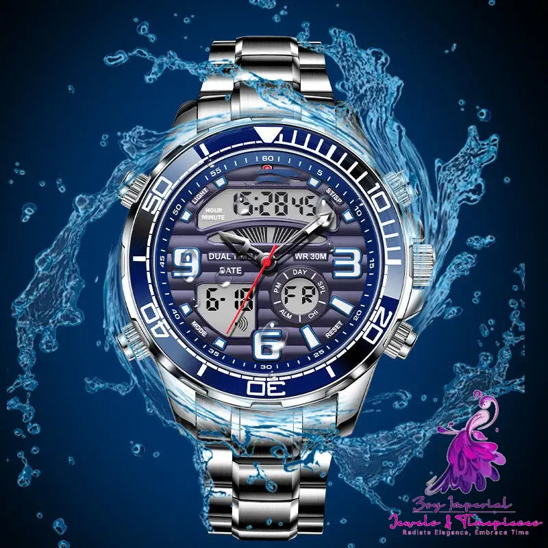 Dual Display Multifunctional Waterproof Men’s Watch