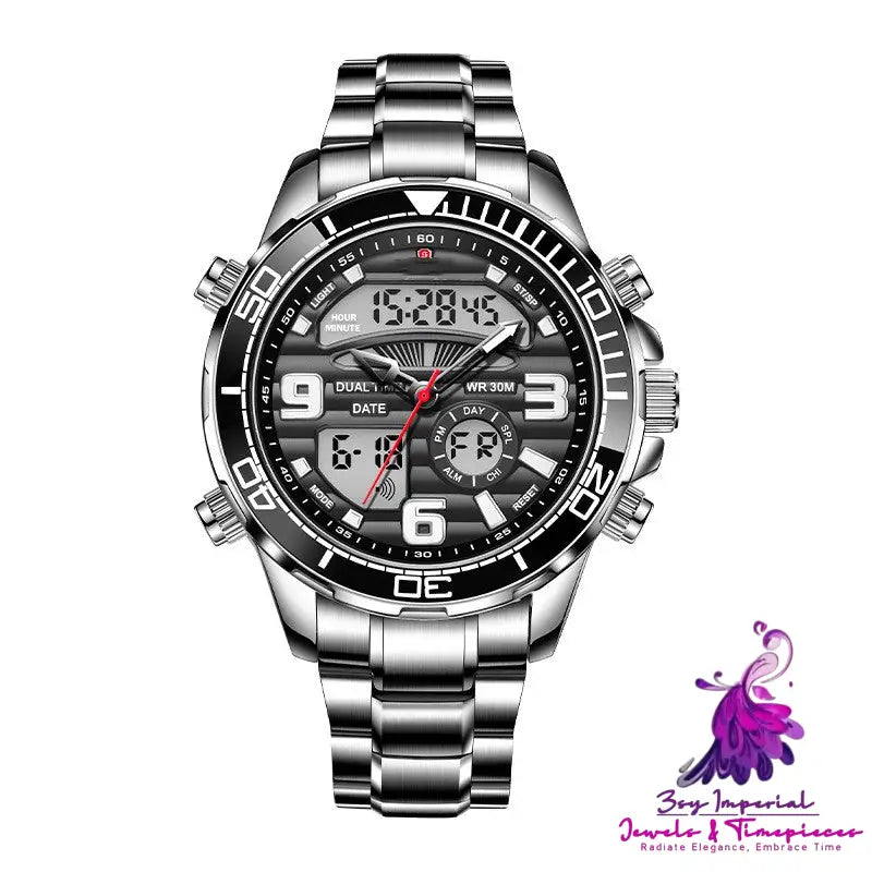 Dual Display Multifunctional Waterproof Men’s Watch