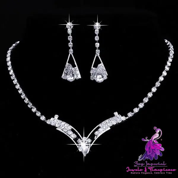 Korean Water Drop Bridal Jewelry Set