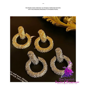 Exaggerated High-grade Round Ring Earrings Simple Graceful