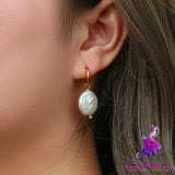 Fashion Elegant Pearl Earrings Ornament Stainless Steel