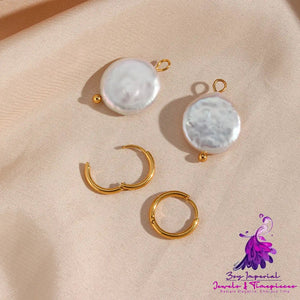 Fashion Elegant Pearl Earrings Ornament Stainless Steel