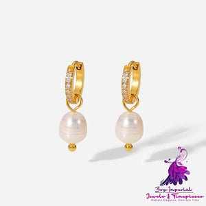 Elegant Zircon Pearl Earrings