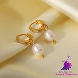 Elegant Zircon Pearl Earrings