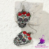 Exaggerated Spider Skull Earrings