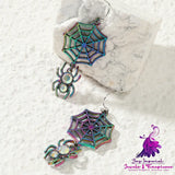 Exaggerated Spider Skull Earrings