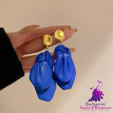 Leather Bow Earrings Fashionable Niche Exaggerated