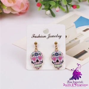 Original Punk Halloween Explosion Skull Earrings