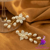 Hand Made Natural Freshwater Pearl Flower Earrings