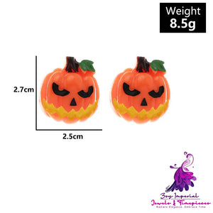 Ghost Face Pumpkin Stud Earrings