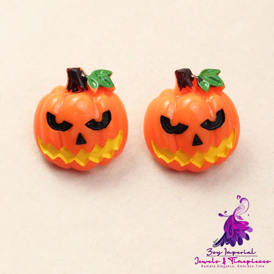 Ghost Face Pumpkin Stud Earrings