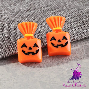 Ghost Face Pumpkin Stud Earrings