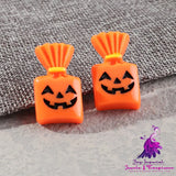 Ghost Face Pumpkin Stud Earrings