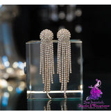 Fashion Grandeur Personality Tide Diamond Tassel Earrings