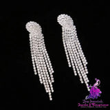 Fashion Grandeur Personality Tide Diamond Tassel Earrings