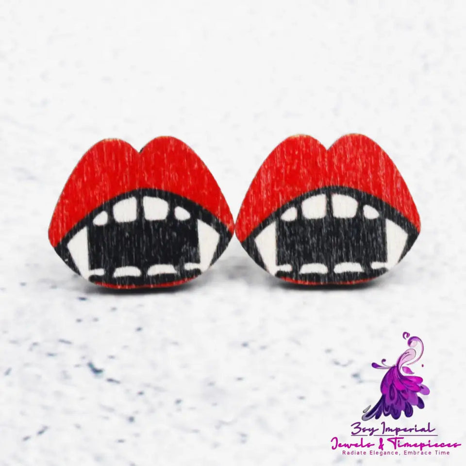 Fashion Personality Horror Halloween Bat Stud Earrings