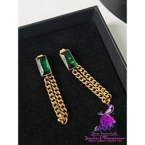 Vintage Green Crystal Earrings