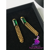 Vintage Green Crystal Earrings