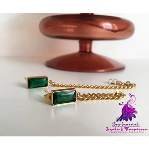 Vintage Green Crystal Earrings