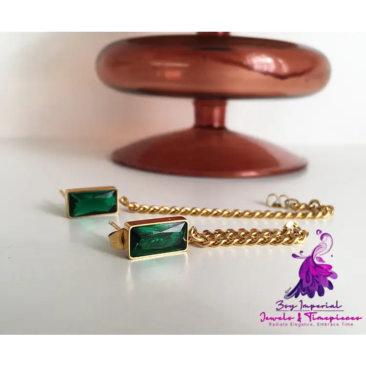 Vintage Green Crystal Earrings