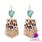 Leopard-print Leather Earrings