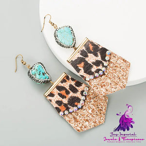 Leopard-print Leather Earrings