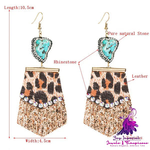 Leopard-print Leather Earrings