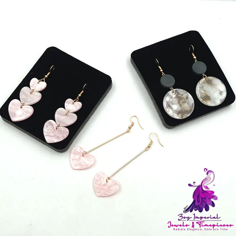 Long Peach Resin Earrings