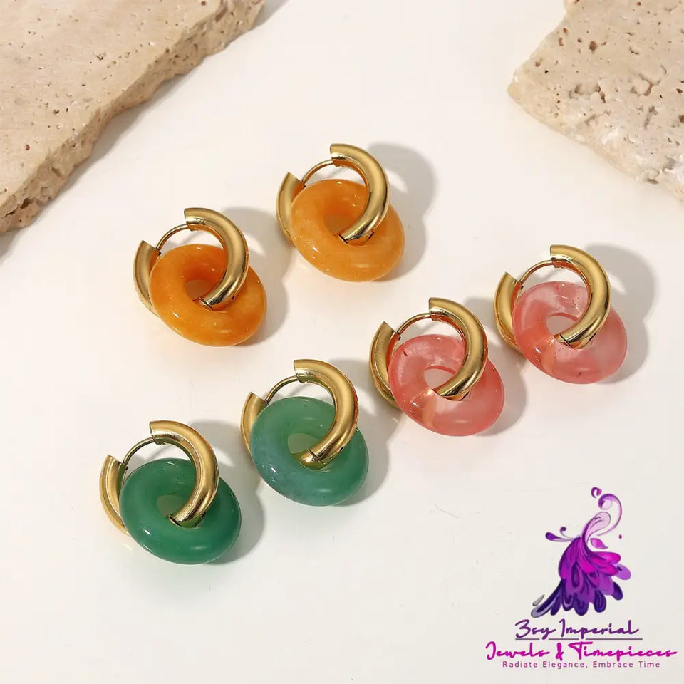 Retro Natural Stone Earrings