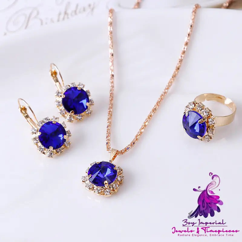 Fashion Round Crystal Jewelry Set