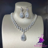 Zircon Necklace and Earring Set