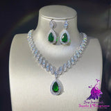 Zircon Necklace and Earring Set