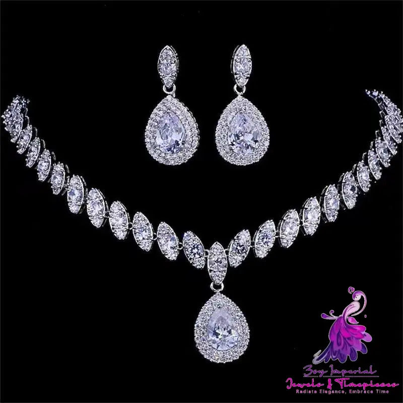 Zircon Necklace and Earring Set