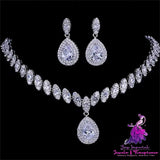 Zircon Necklace and Earring Set