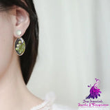 Fashion Oval Picture Frame Earrings