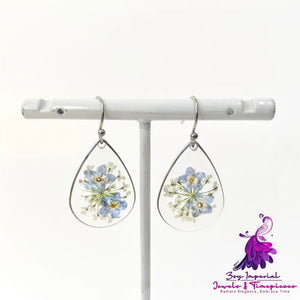 Real Flower Earrings Fashion Resin