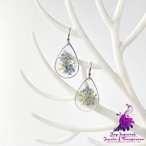 Real Flower Earrings Fashion Resin