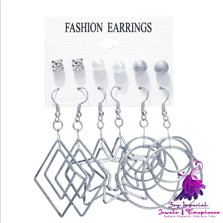 Women’s Temperament Fashion Simple Rhinestone Earrings