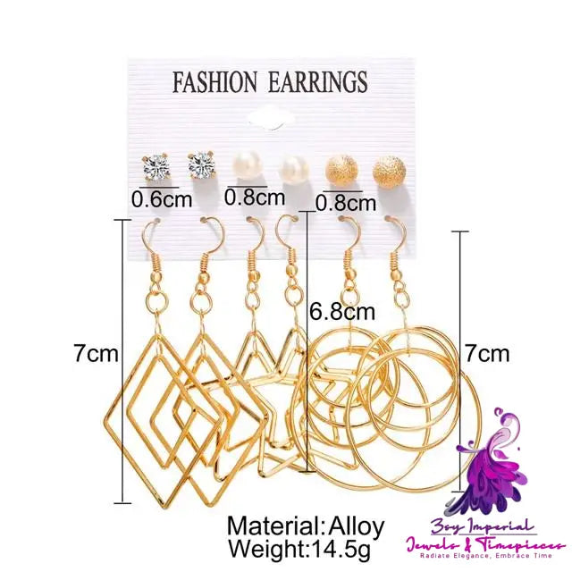 Women’s Temperament Fashion Simple Rhinestone Earrings