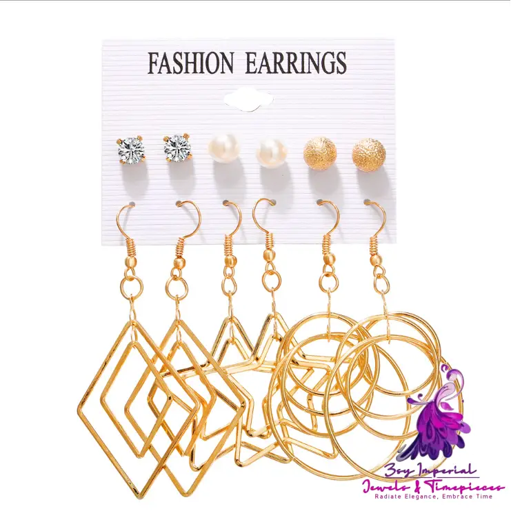 Women’s Temperament Fashion Simple Rhinestone Earrings