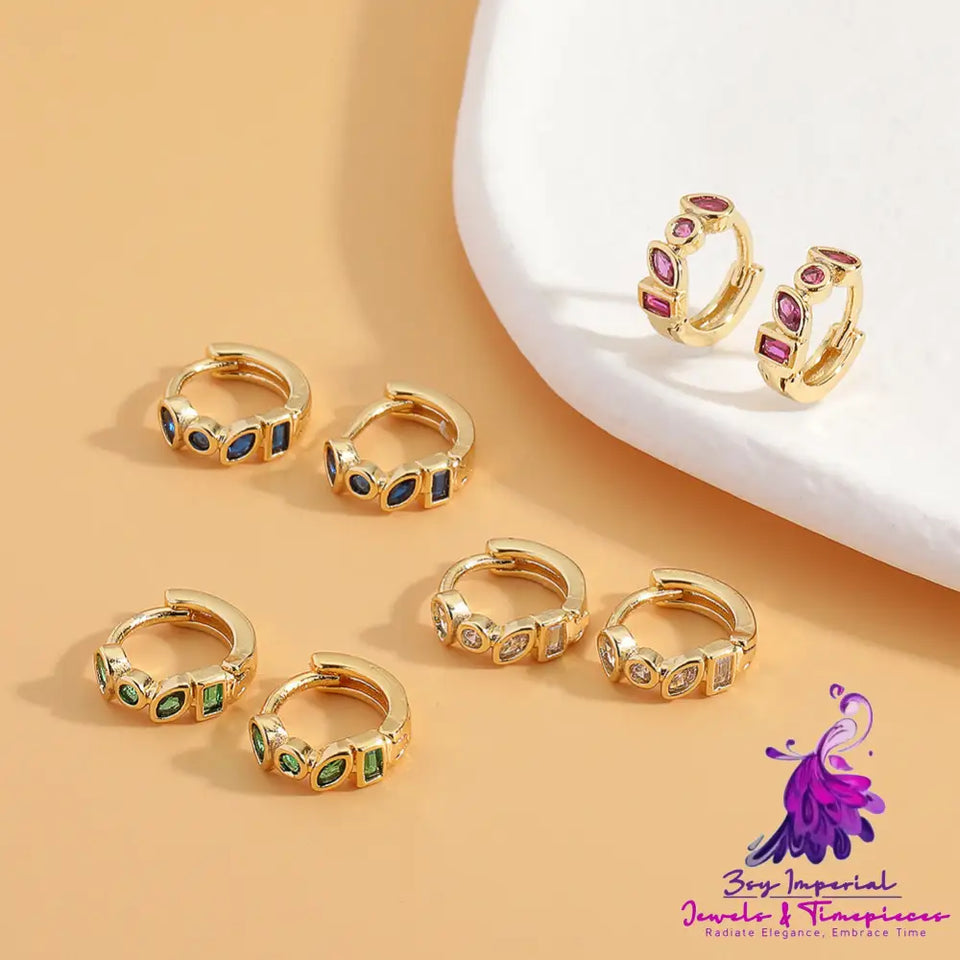 Irregular Zircon Studded Earrings for Women