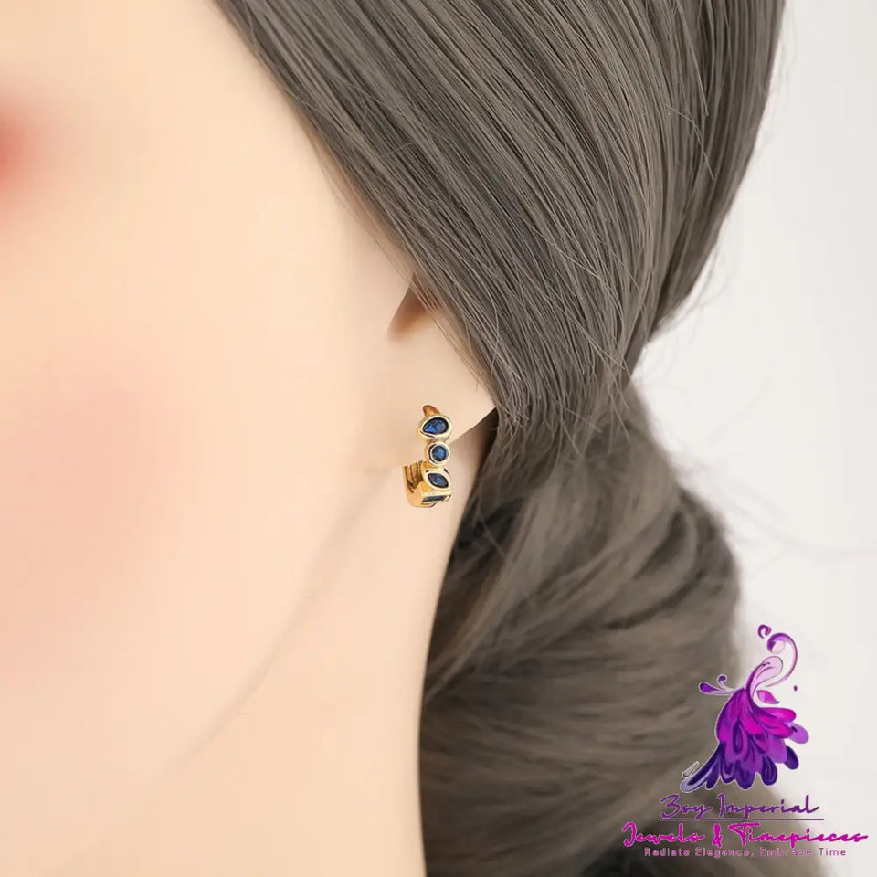 Irregular Zircon Studded Earrings for Women