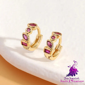 Irregular Zircon Studded Earrings for Women