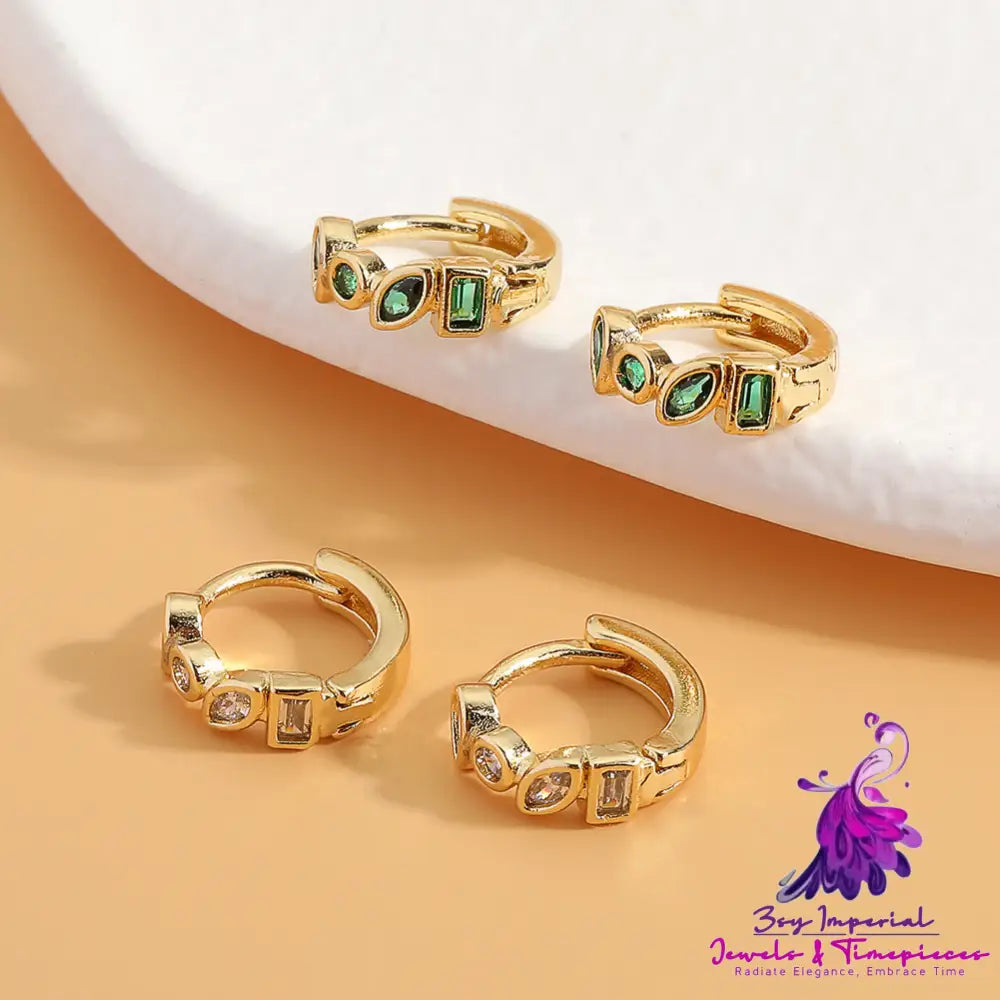 Irregular Zircon Studded Earrings for Women