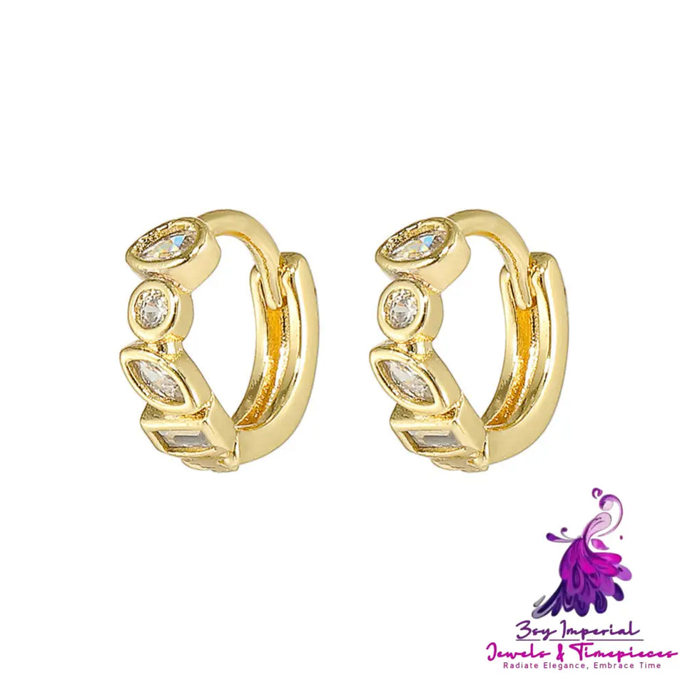 Irregular Zircon Studded Earrings for Women