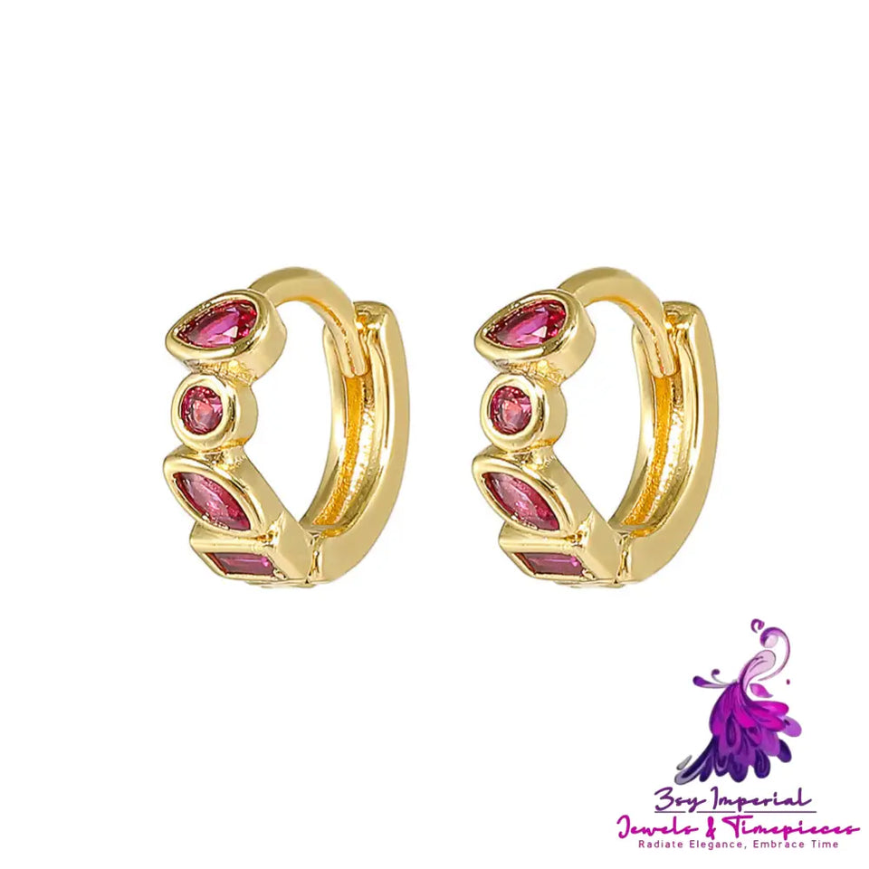 Irregular Zircon Studded Earrings for Women