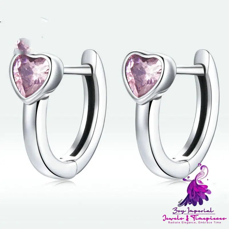 Fashionable Heart Shaped Zircon Earrings