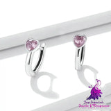 Fashionable Heart Shaped Zircon Earrings