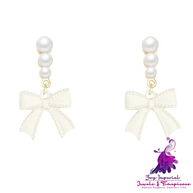 Luxury Pearl Bow Earrings