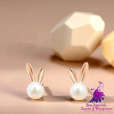 Ferris Wheel S925 Silver Rabbit Pearl Stud Earrings